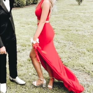 red two piece prom dress!